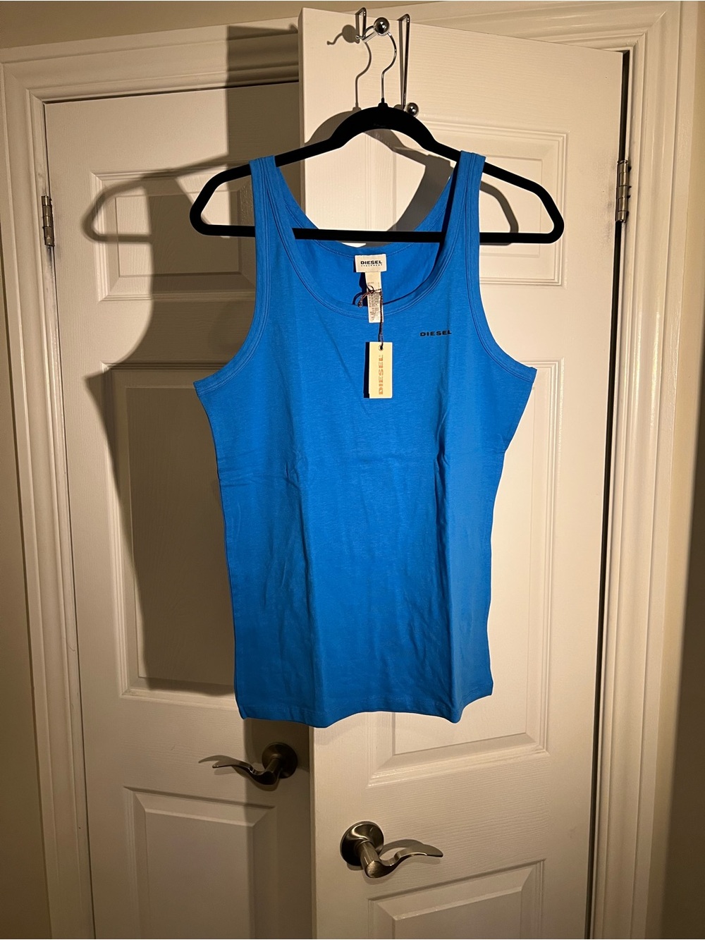 Diesel Vibrant Blue Ribbed Men's Tank Top